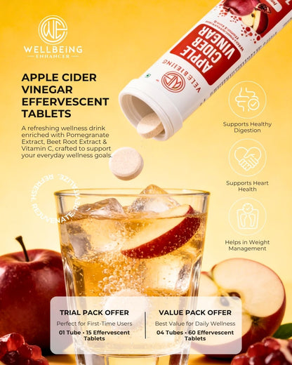 Wellbeing Enhancer Apple Cider Vinegar Effervescent Tablets | Digestion & Daily Wellness Support
