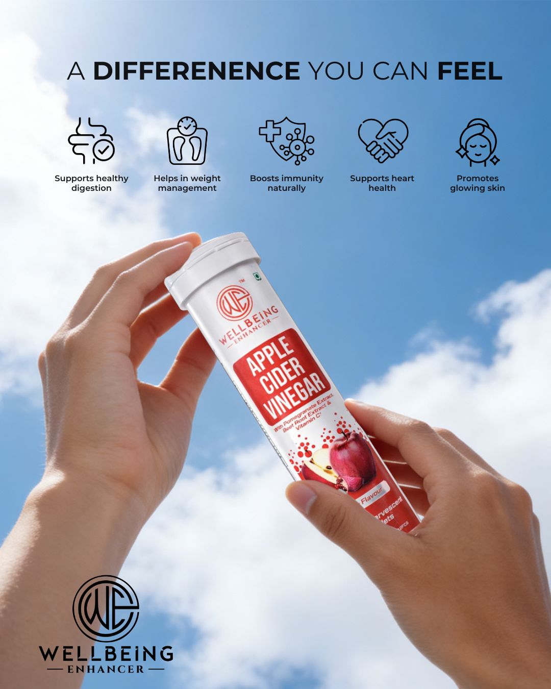 Wellbeing Enhancer Apple Cider Vinegar Effervescent Tablets | Digestion & Daily Wellness Support