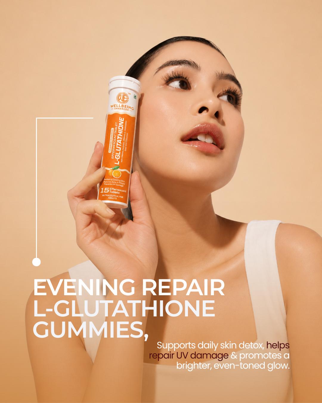 Wellbeing Enhancer L-Glutathione Effervescent Tablets | Skin Glow, Collagen & Antioxidant Support