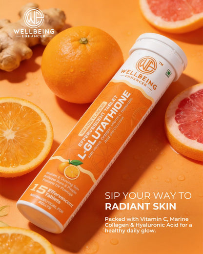Wellbeing Enhancer L-Glutathione Effervescent Tablets | Skin Glow, Collagen & Antioxidant Support
