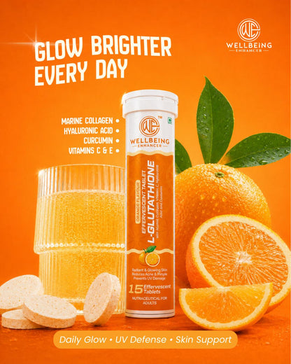 Wellbeing Enhancer L-Glutathione Effervescent Tablets | Skin Glow, Collagen & Antioxidant Support