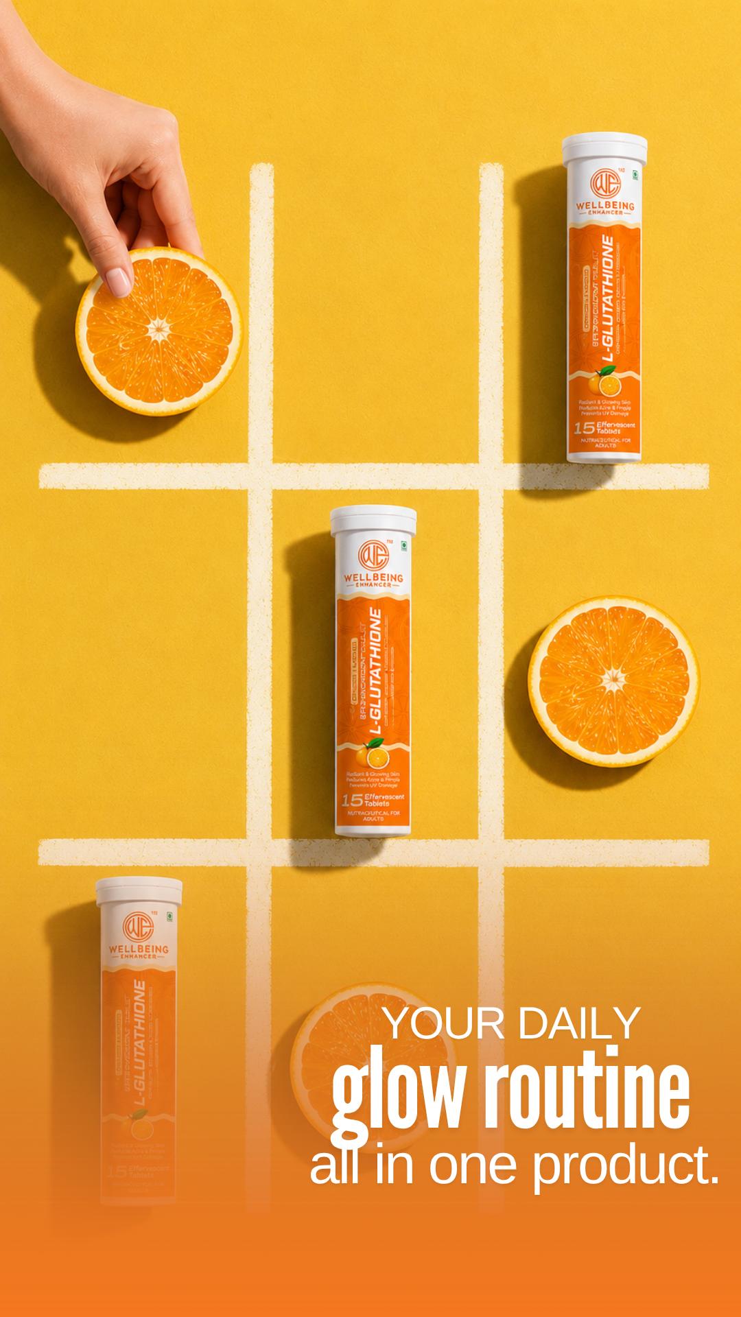 Wellbeing Enhancer L-Glutathione Effervescent Tablets | Skin Glow, Collagen & Antioxidant Support