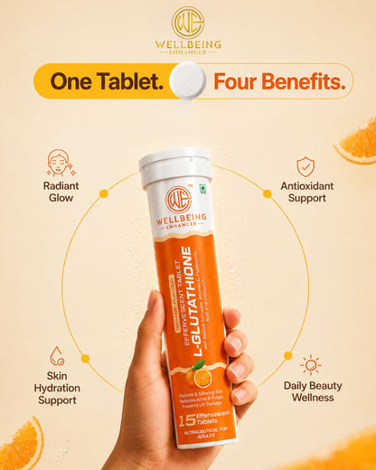 Wellbeing Enhancer L-Glutathione Effervescent Tablets | Skin Glow, Collagen & Antioxidant Support