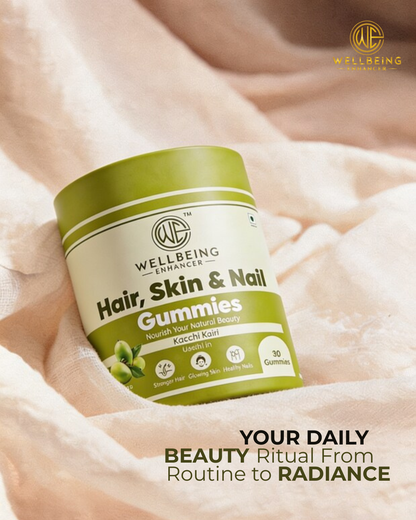 Wellbeing Enhancer Hair, Skin & Nail Gummies | Biotin Gummies for Hair Growth, Glowing Skin & Strong Nails