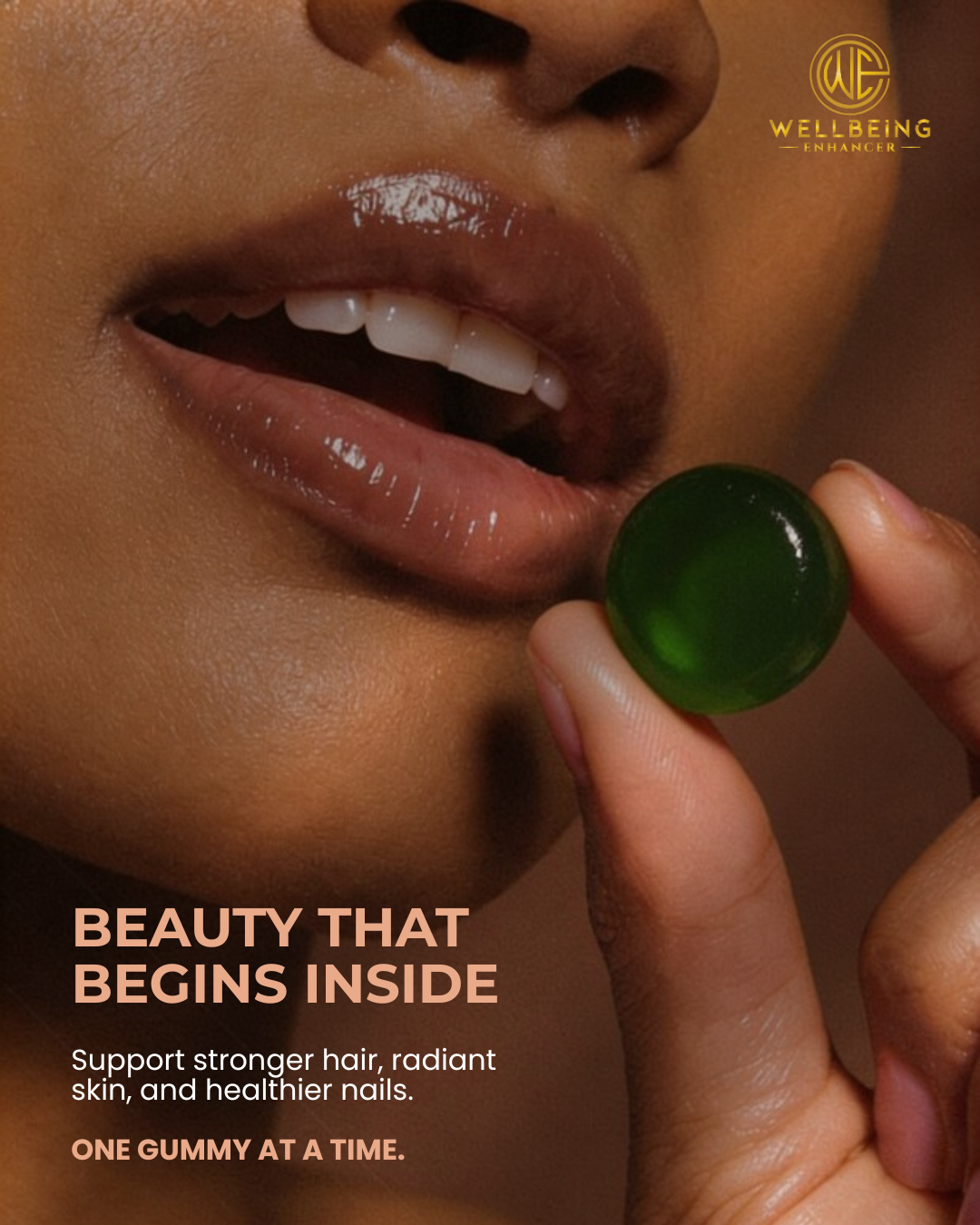 Wellbeing Enhancer Hair, Skin & Nail Gummies | Biotin Gummies for Hair Growth, Glowing Skin & Strong Nails