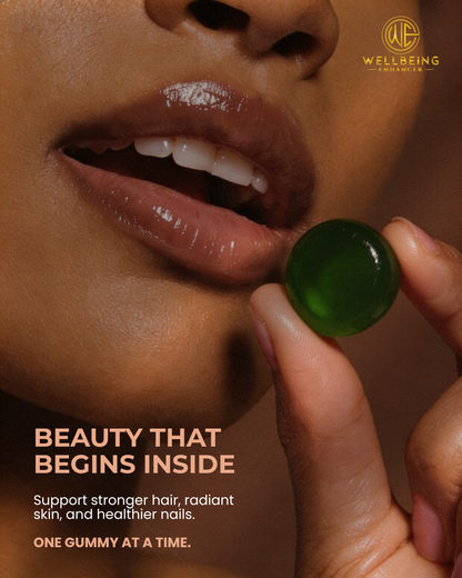 Wellbeing Enhancer Hair, Skin & Nail Gummies | Biotin Gummies for Hair Growth, Glowing Skin & Strong Nails