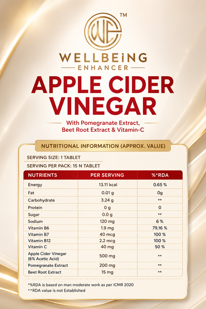 Wellbeing Enhancer Apple Cider Vinegar Effervescent Tablets | Digestion & Daily Wellness Support