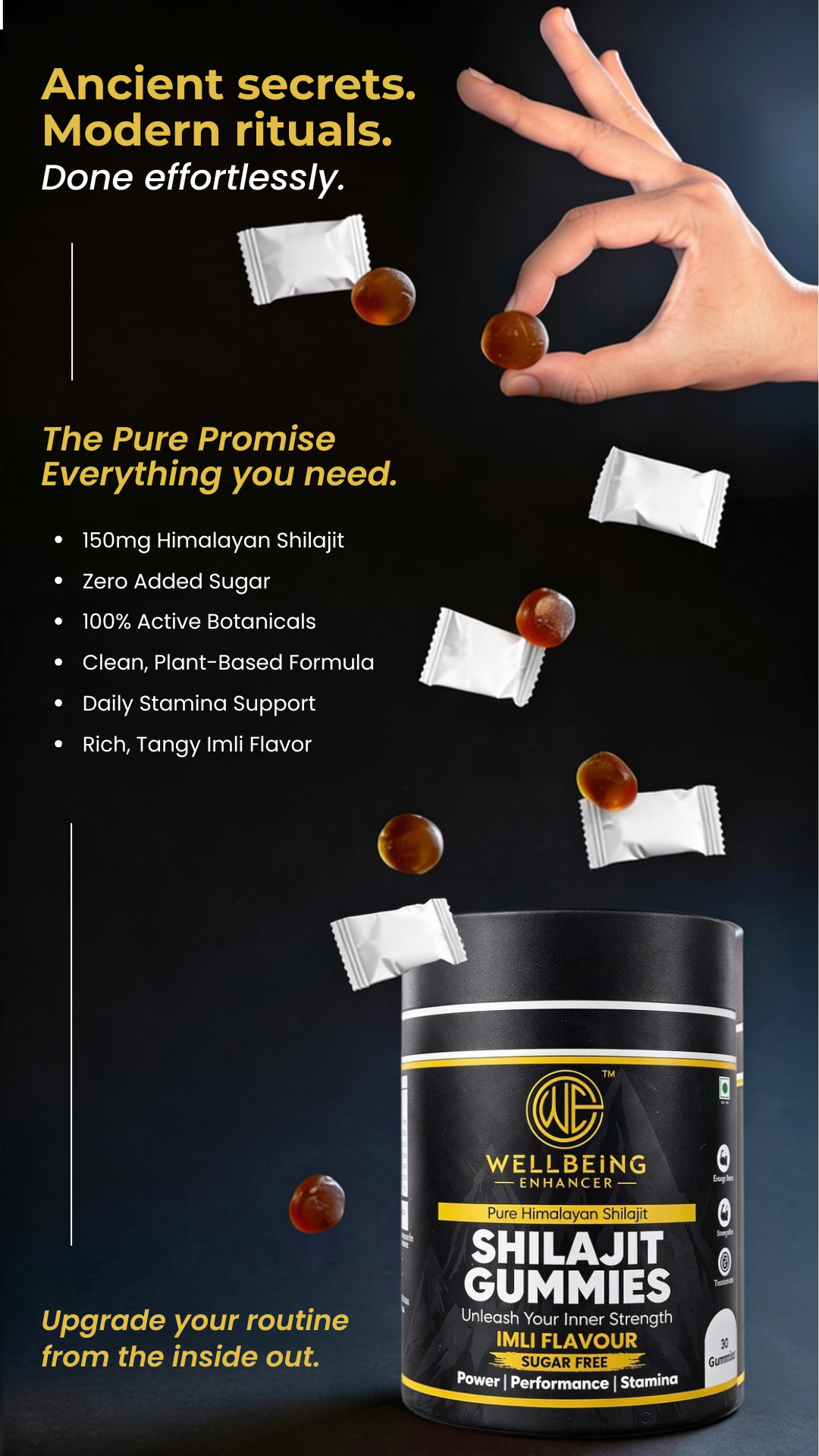 Wellbeing Enhancer Pure Himalayan Shilajit Gummies | Sugar-Free Energy & Stamina Support